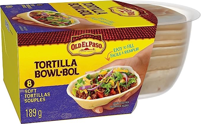Old El Paso Soft Tortilla Bowls, 8 cuencos, 189 g6.6 oz (paquete de 4) enviados desde Canadá