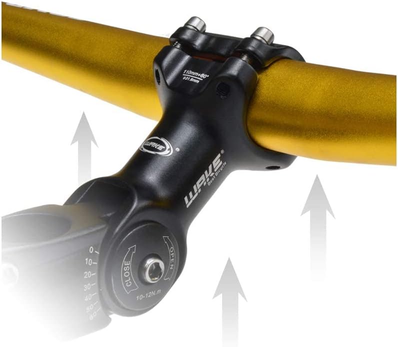 CYSKY Vástago de bicicleta ajustable 31.8 3.543in4.331in5.118in 0-60 grados ajustable MTB Stem Bike Manillar Elevador para bicicleta de montaña,