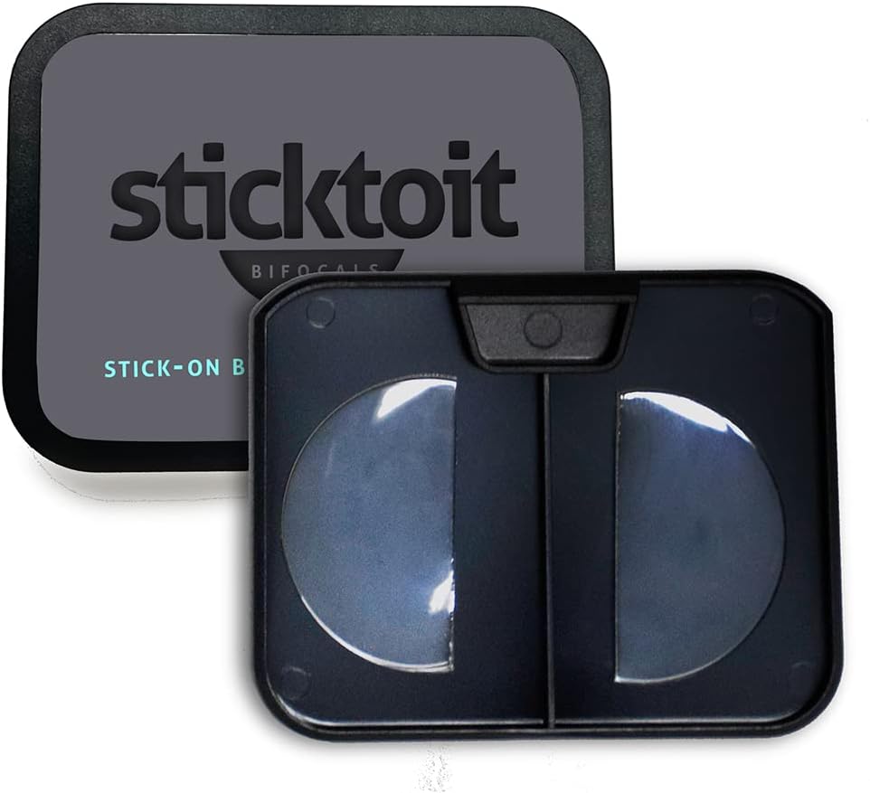 StickToIt – Lentes bifocales adhesivas, convierte cualquier gafas de sol o gafas en bifocales, reutilizables, adhesivas, de 1.00 a 3.50 dioptrías