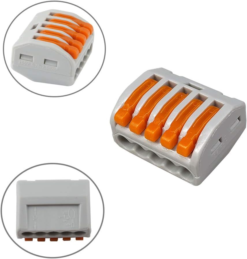 FULARR 16 piezas de tuerca de palanca PCT-215 premium, conectores de cable compacto conductor, conector de cable de empuje de cable de bloque de
