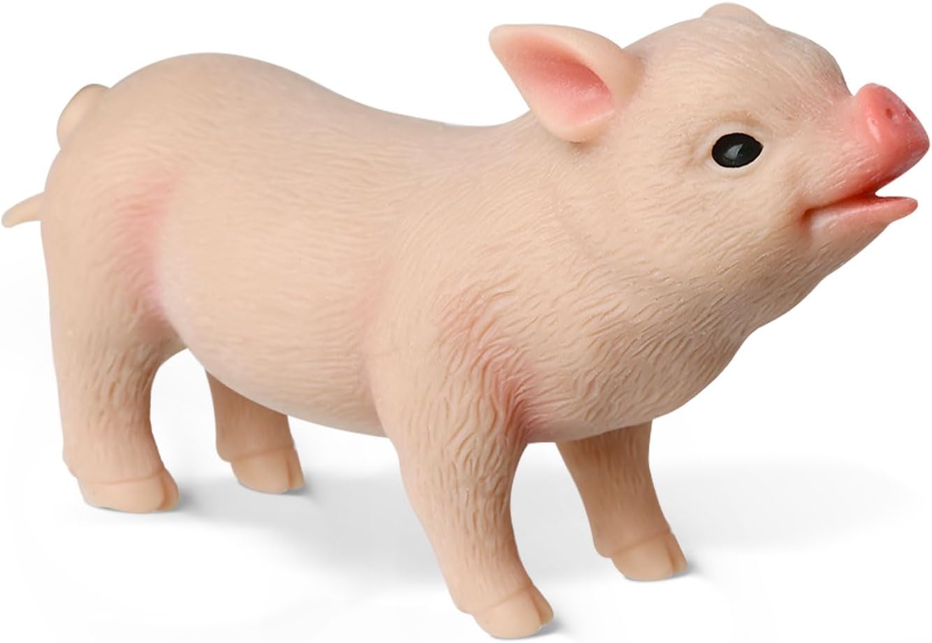 Vollence Mini cerdo de silicona de 5 pulgadas, muñecas de silicona para niños, cerdo de silicona de cuerpo completo, lindo juguete realista de cerdo