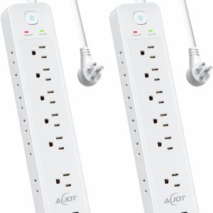 Paquete de 2 regletas de protección contra sobretensiones con 4 puertos USB (2 USB-C), 12 salidas de CA, protección contra sobretensiones de 1500J, Paquete de 2 regletas de protección contra sobretensiones con 4 puertos USB (2 USB-C), 12 salidas de CA, protección contra sobretensiones de 1500J,