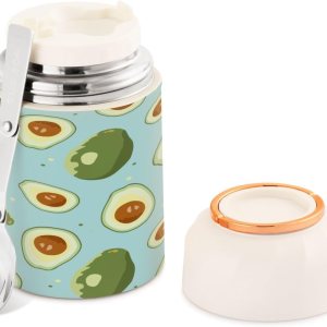 Tarro de comida aislado al vacío de 17 onzas, termo de acero inoxidable para comida caliente y sopa con cuchara plegable, boca ancha, a prueba de Tarro de comida aislado al vacío de 17 onzas, termo de acero inoxidable para comida caliente y sopa con cuchara plegable, boca ancha, a prueba de