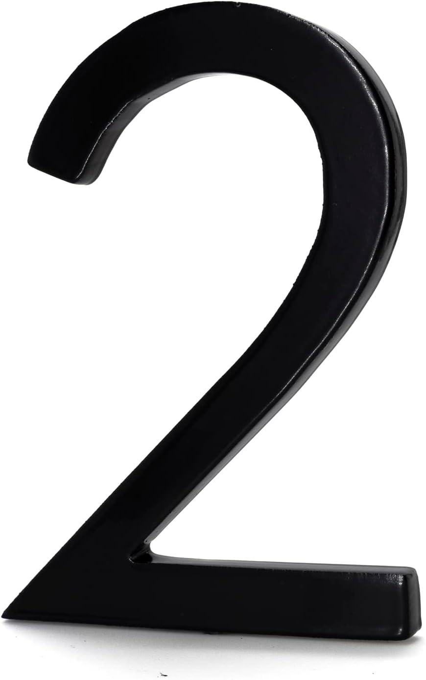 Montague Metal Products MHN-04-F-BK1-2 Números flotantes modernos de aluminio sólido de la casa de la dirección, 4″, negro con recubrimiento en polvo
