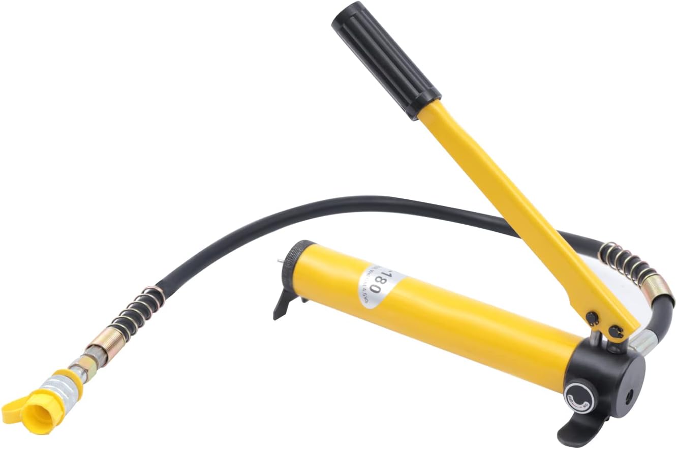 CP-180 Gato de cilindro hidráulico de 2 velocidades – Capacidad 10T, bomba manual operada a mano con paquete de potencia y acoplador