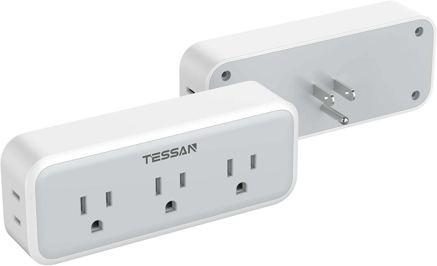 TESSAN – Extensor de toma de corriente múltiple, divisor de enchufe de pared con 5 expansores de toma de corriente, adaptador de enchufe múltiple