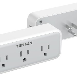 TESSAN – Extensor de toma de corriente múltiple, divisor de enchufe de pared con 5 expansores de toma de corriente, adaptador de enchufe múltiple TESSAN – Extensor de toma de corriente múltiple, divisor de enchufe de pared con 5 expansores de toma de corriente, adaptador de enchufe múltiple