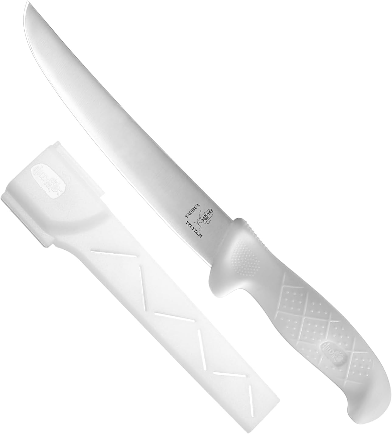 Juego de cuchillos de hueso enfundados multiusos, cuchillo de minería, hoja curvadasemiflexible de 6 pulgadas (3PC 4+5+6)