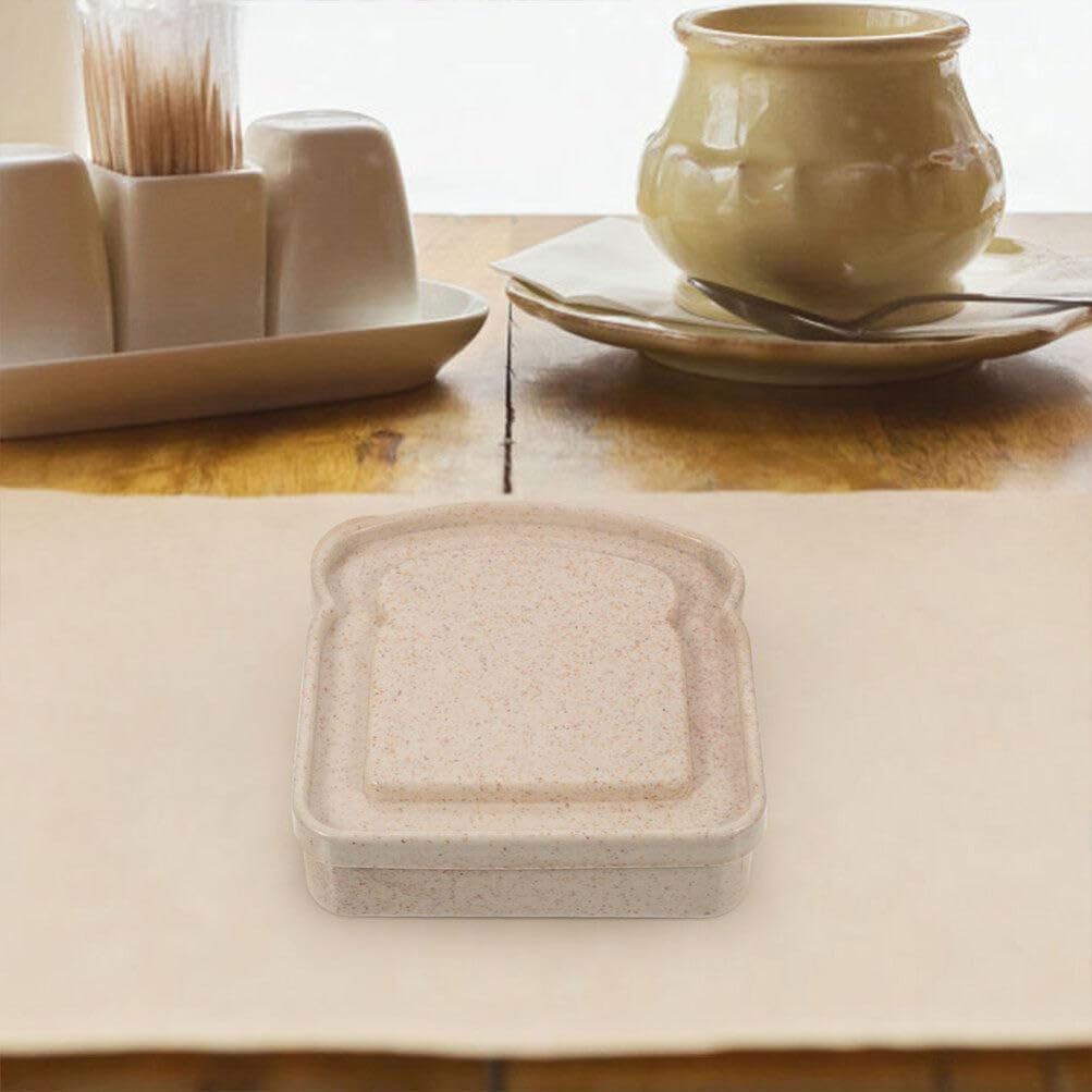 BESTonZON 2 recipientes para sándwich con forma de tostada, contenedor de almacenamiento de alimentos, caja de almuerzo, cajas de preparación de