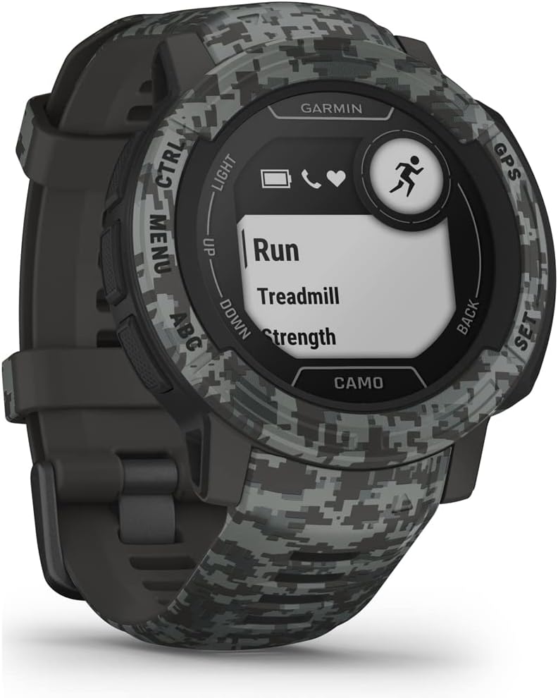 Garmin 010-02626-13 Instinct 2 Camo Edition GPSRastreador de fitness Graphite Camo Bundle con paquete de protección mejorada CPS de 2 años