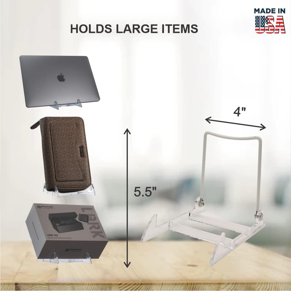 KS- Paquete de 12 soportes ajustables resistentes y versátiles de 4 x 5.5 pulgadas, caballetes acrílicos fabricados en Estados Unidos para exhibir