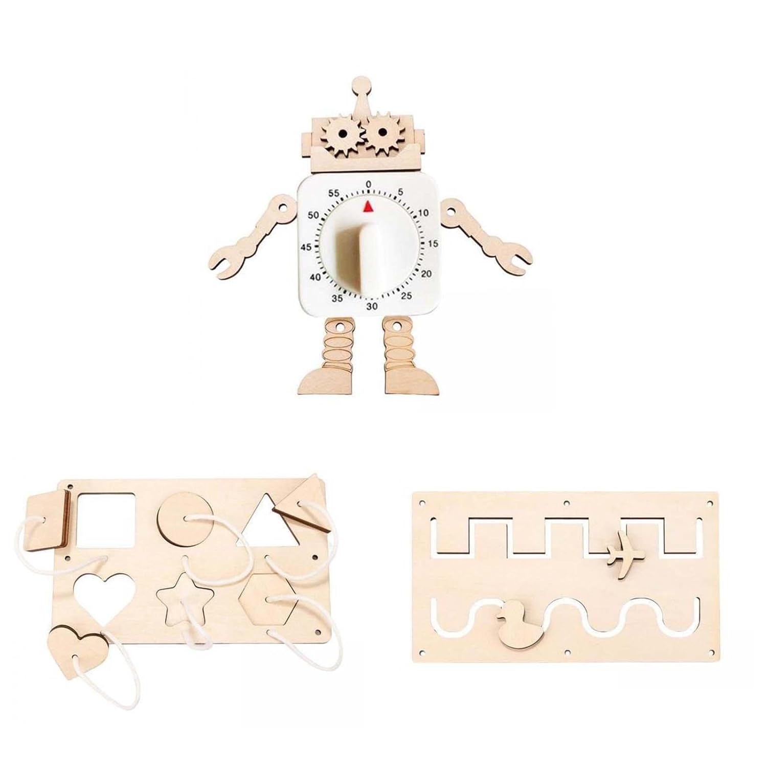 1 juego de tablero ocupado para niños, accesorios de bricolaje, habilidad práctica, juguete de artesanía de madera, centro de actividades de
