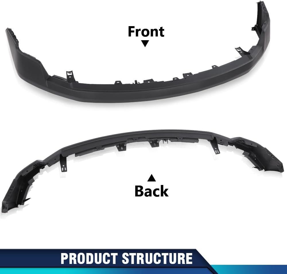 PIT66 Cubierta de parachoques delantero superior negra texturizada compatible con Ford F150 XL 2009-2014 11735587, FO1000643