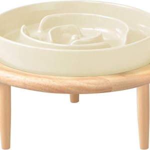 SPUNKYJUNKY Cuenco elevado de cerámica para perros de alimentación lenta para perros, cuenco elevado para ralentizar la alimentación para razas SPUNKYJUNKY Cuenco elevado de cerámica para perros de alimentación lenta para perros, cuenco elevado para ralentizar la alimentación para razas