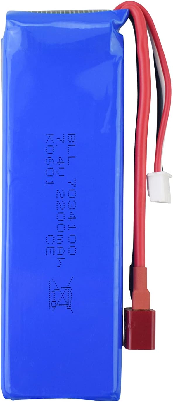 Fytoo Batería de litio de 2 piezas de 7.4 V 2200 mAh con cargador 2 en 1 para WLtoys K949 10428 10428-A L202 RC de control remoto de alta velocidad