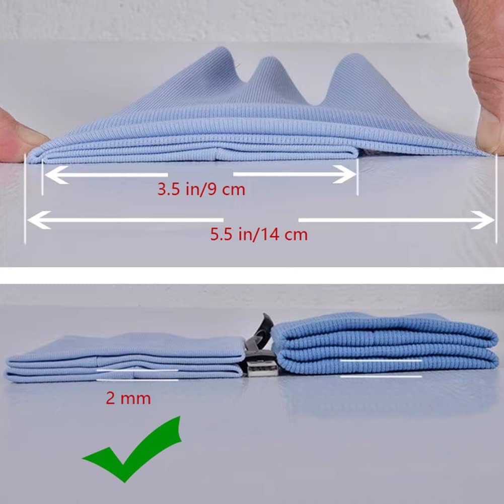 1 par de tela de algodón elástico de punto fino para coser camisas, tops y bricolaje (crema, 1 par)