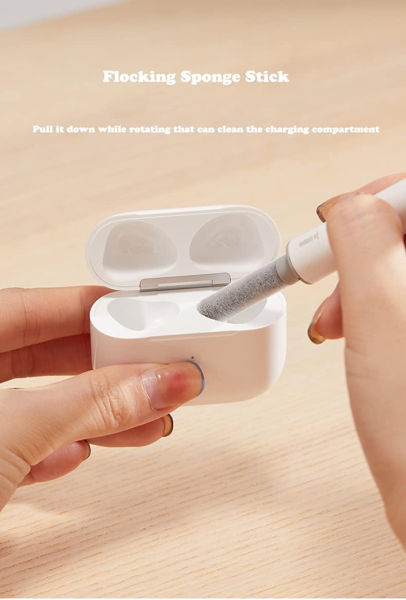Bolígrafo de limpieza con bonita funda para Airpods 12 y llavero, funda protectora de silicona para Airpods con kit de limpieza para estuche de