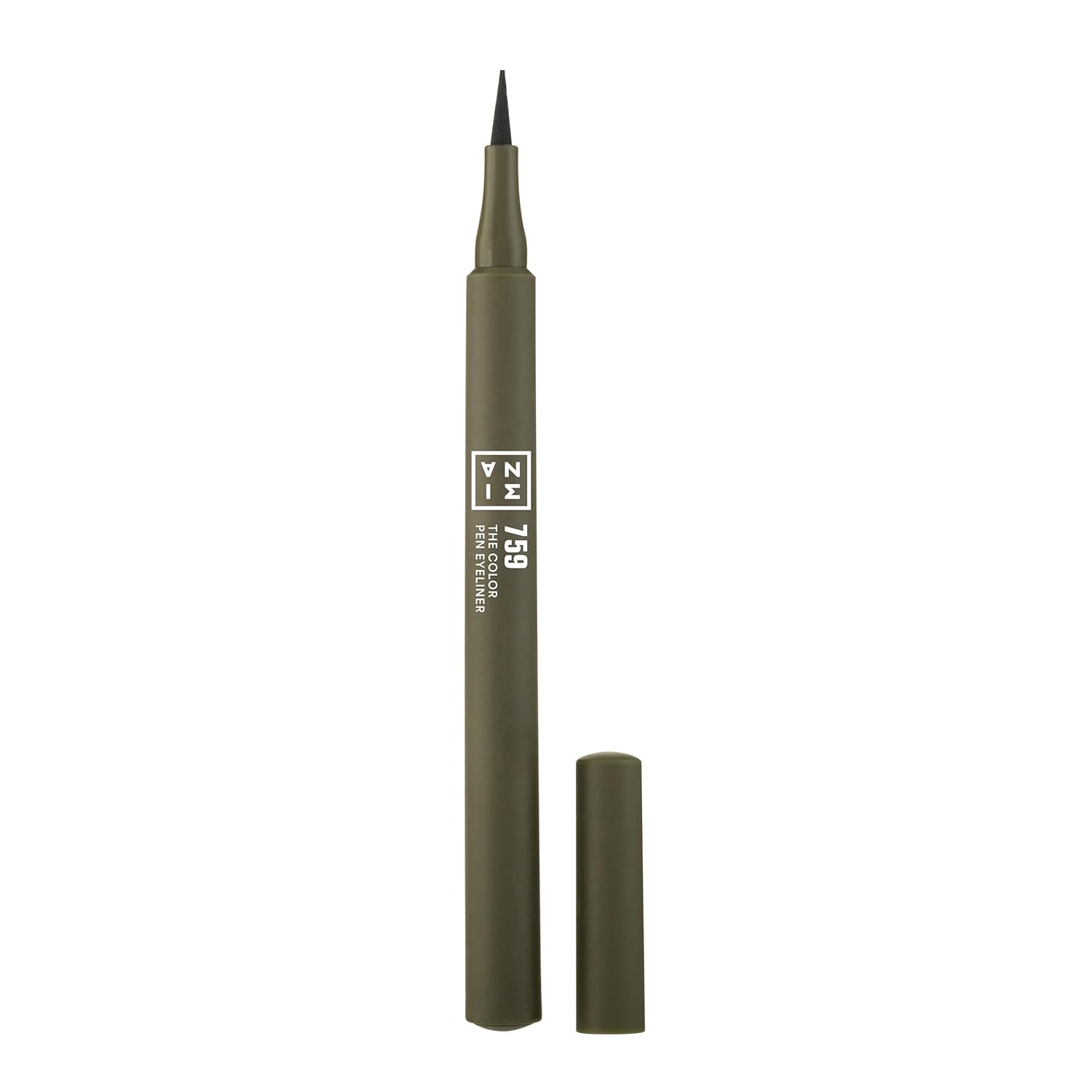 3INA The Color Pen 759 – Delineador líquido de larga duración con punta ultra fina 24 horas verde oliva – Colores vibrantes, mate, a prueba de