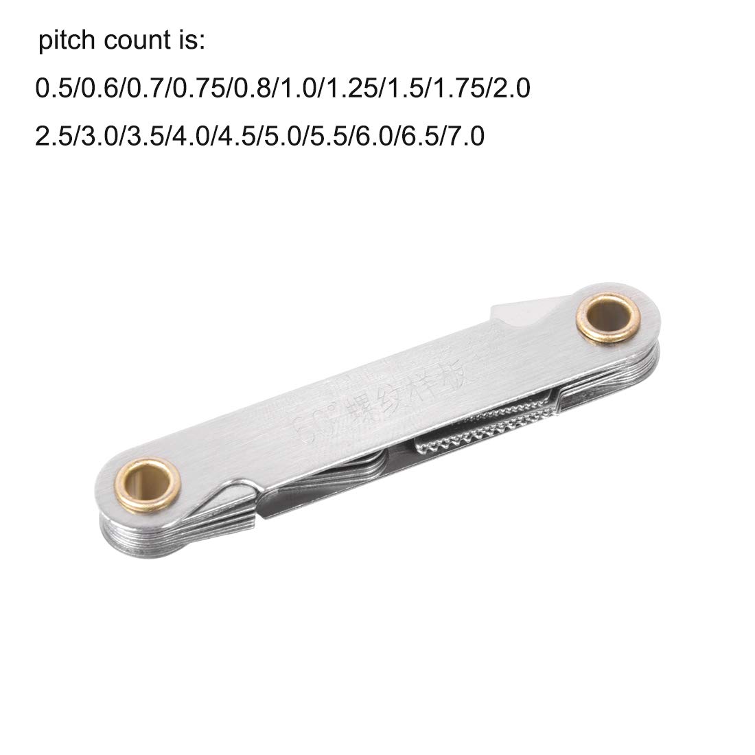 uxcell Acero inoxidable métrico del grado 1.6-23.0 ft m de la herramienta del indicador del corte de la echada de la echada del tornillo 60