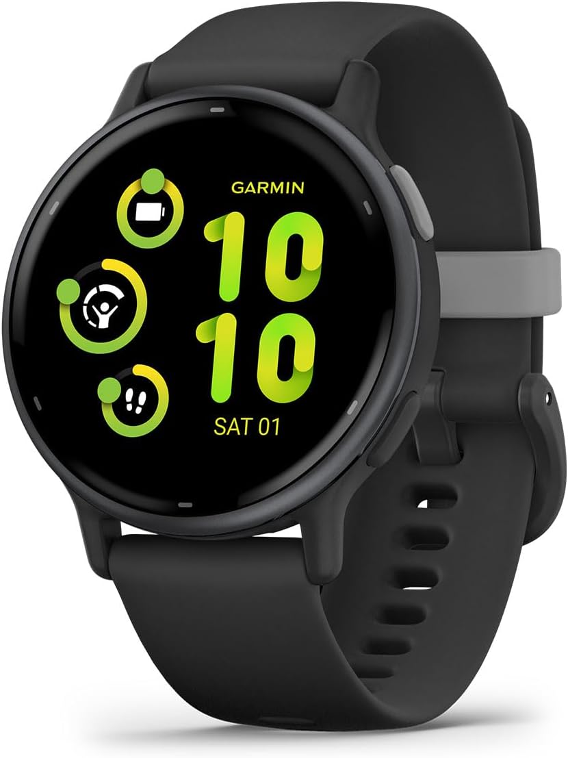 PlayBetter Garmin vivoactive 5 (SlateNegro) Fitness GPS Smartwatch – Reloj de salud con pantalla AMOLED, hasta 11 días de batería – Protectores de