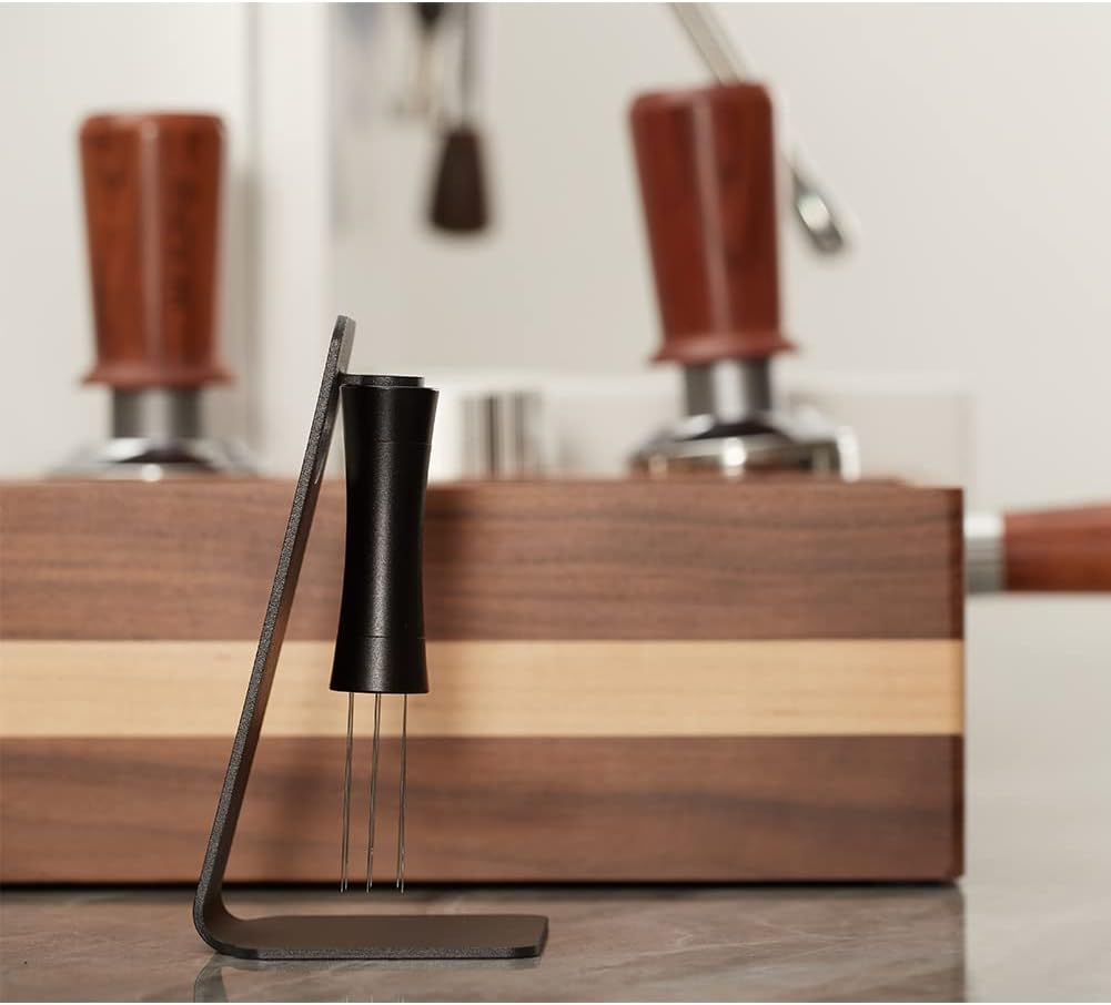 Herramientas WDT de espresso, agitador de espresso con función de ángulo ajustable, herramienta distribuidora de espresso con imanes y soporte,