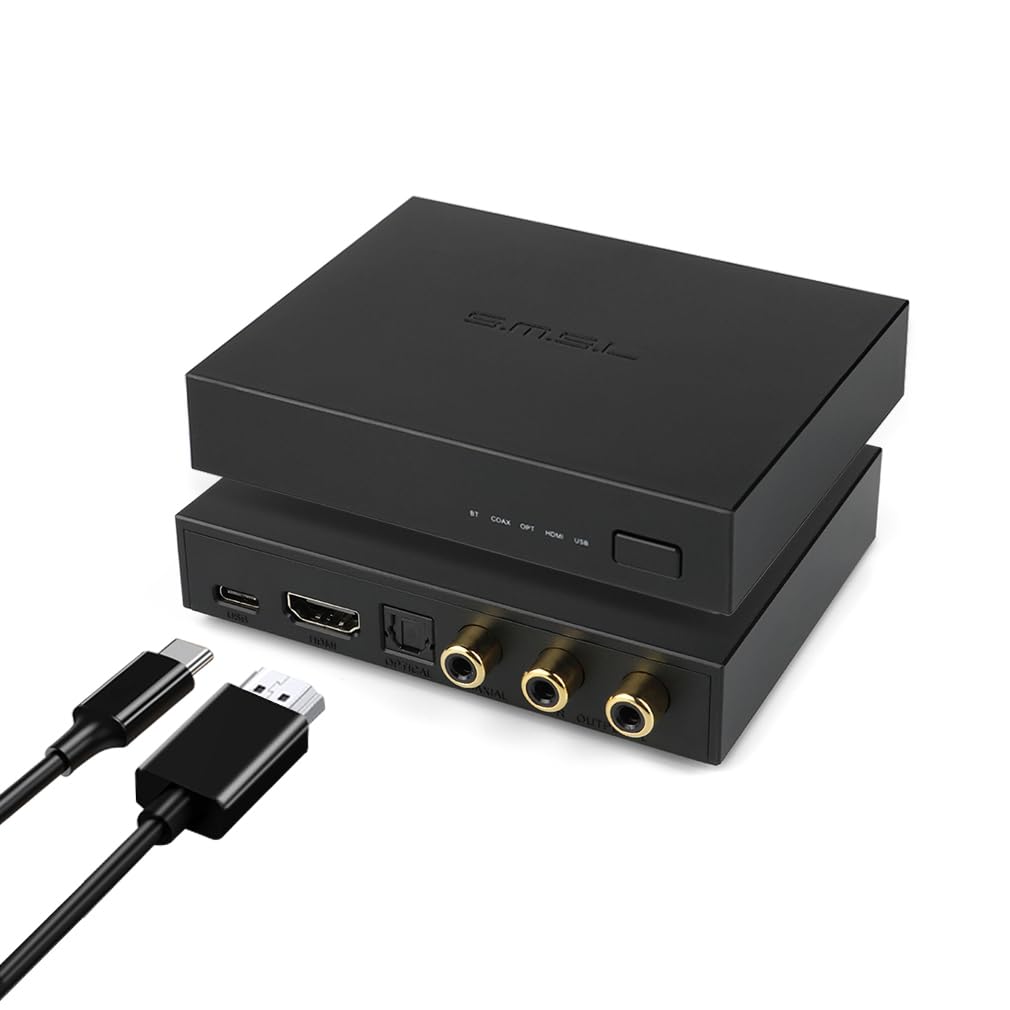 SMSL PS100 Convertidor de audio digital a analógico, USBópticocoaxialHDMI ARC a estéreo LR RCA salida DDC Digital Toslink SPDIF 192kHz DAC