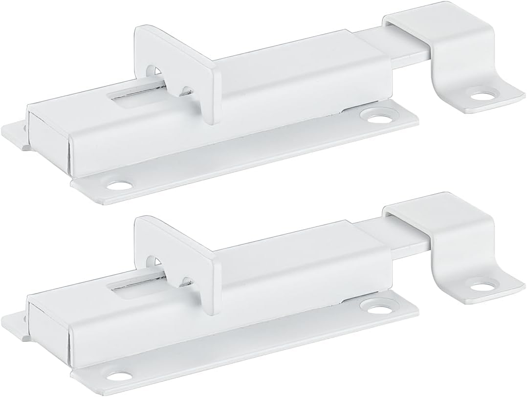 XXW 103BB-WH-2 – Pestillo de puerta corredera de acero inoxidable grueso, 3 pulgadas, blanco, paquete de 2, 103BB-WH-2