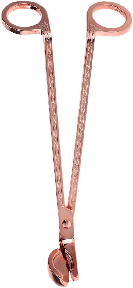 Restokki Cortador de mechas de vela, de acero inoxidable, chapado semicircular, con clip de corazón, tijeras, kit de cuidado de velas para amantes
