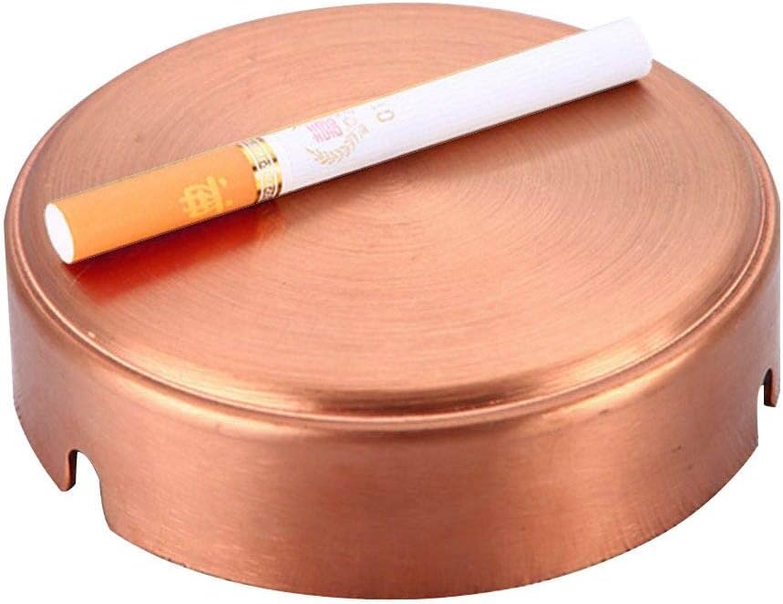 Cenicero de metal de acero inoxidable, cenicero interior al aire libre, decoración de la oficina del hogar, bandeja de ceniza para fumar, (oro rosa)