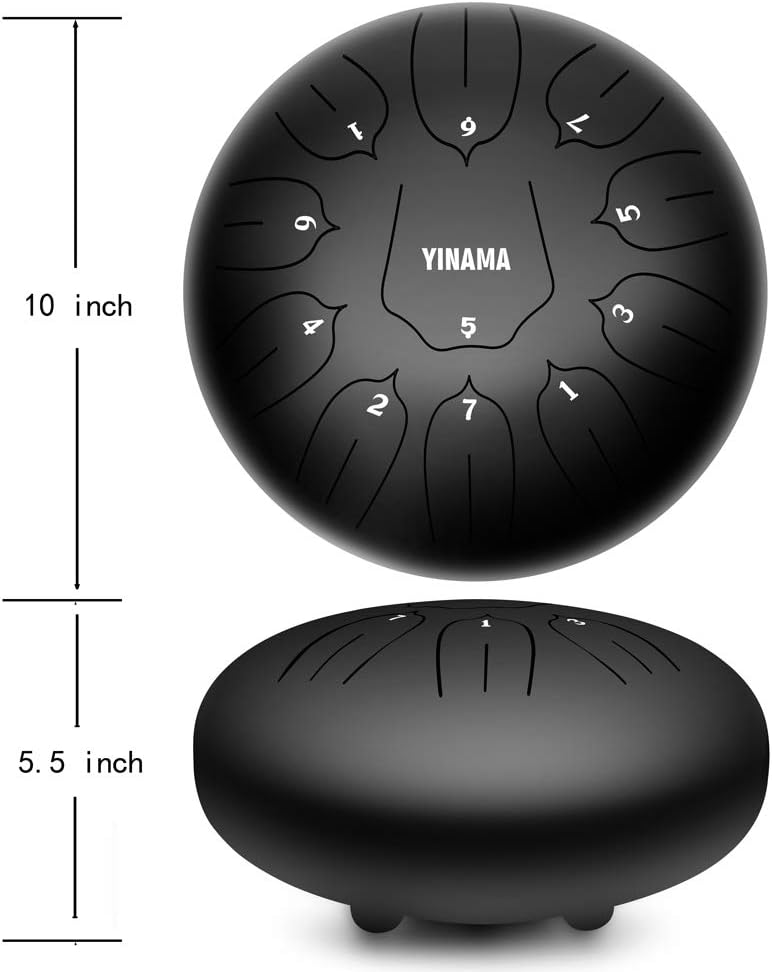 Instrumento de percusión para tambor de lengua (acero, 11 notas, 10 pulgadas)