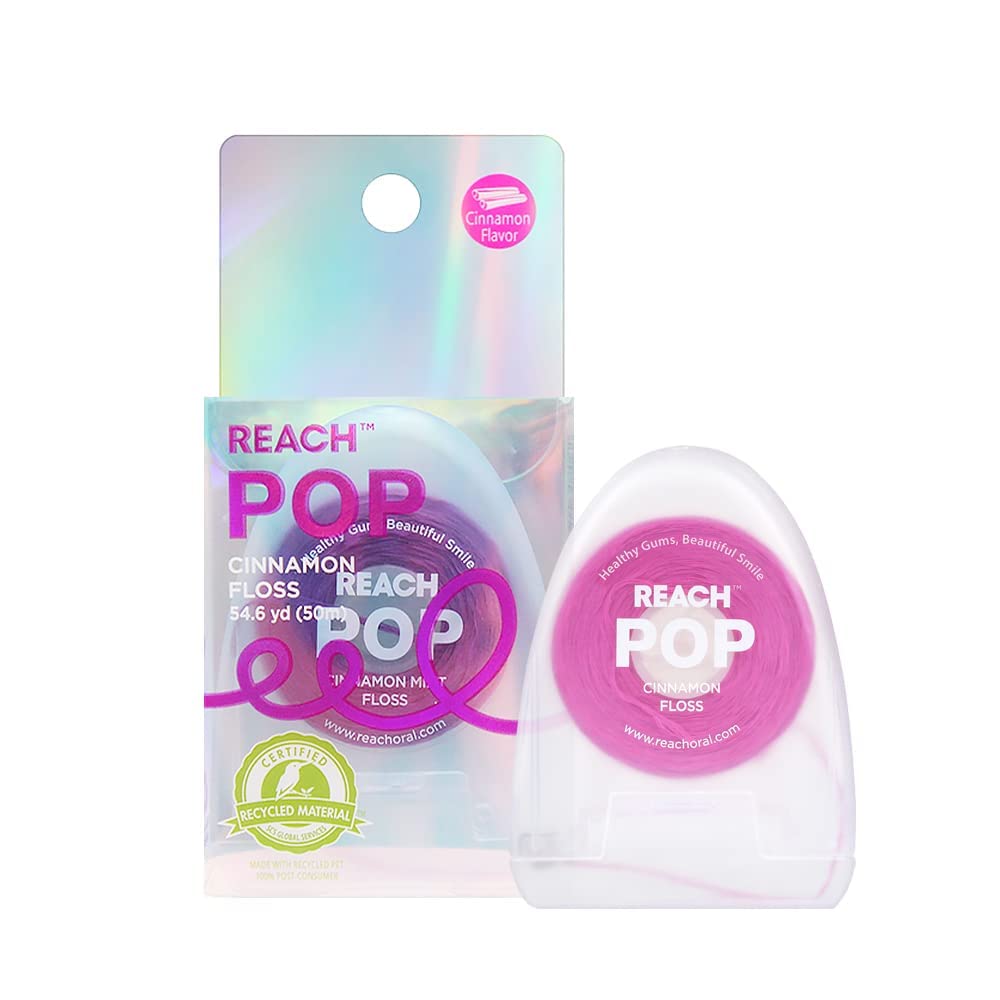 REACH Hilo dental POP  Cera vegana y sin PFAS, duradero y resistente a las trituraciones, se desliza suavemente y fácilmente  Eliminación efectiva
