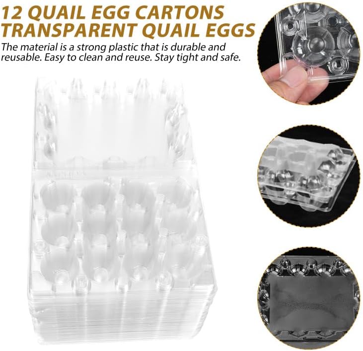 Cartones de huevos, cartones de huevos baratos a granel, cartón de huevos, cartón de huevos de plástico 100 Uds., espesado, sostiene 12 huevos,