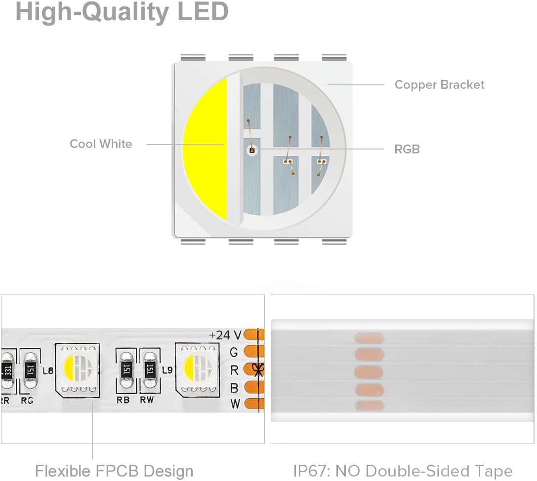 PCB RGBW DC24V Negro PCB Blanco PCB+RGBW DC12V Negro PCB