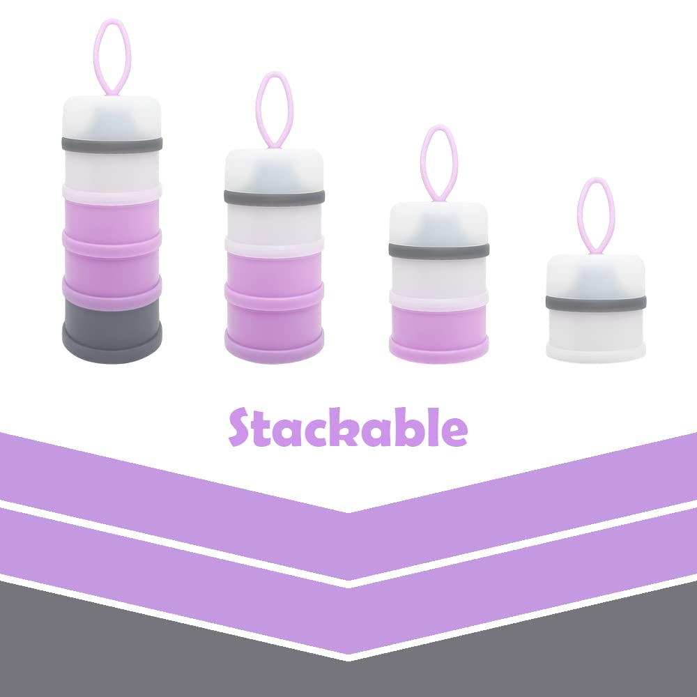 Dispensador de fórmula para bebés, Contenedor de fórmula, Libre de BPA, 4 capas, Contenedor de almacenamiento de viaje para alimentación del bebé,