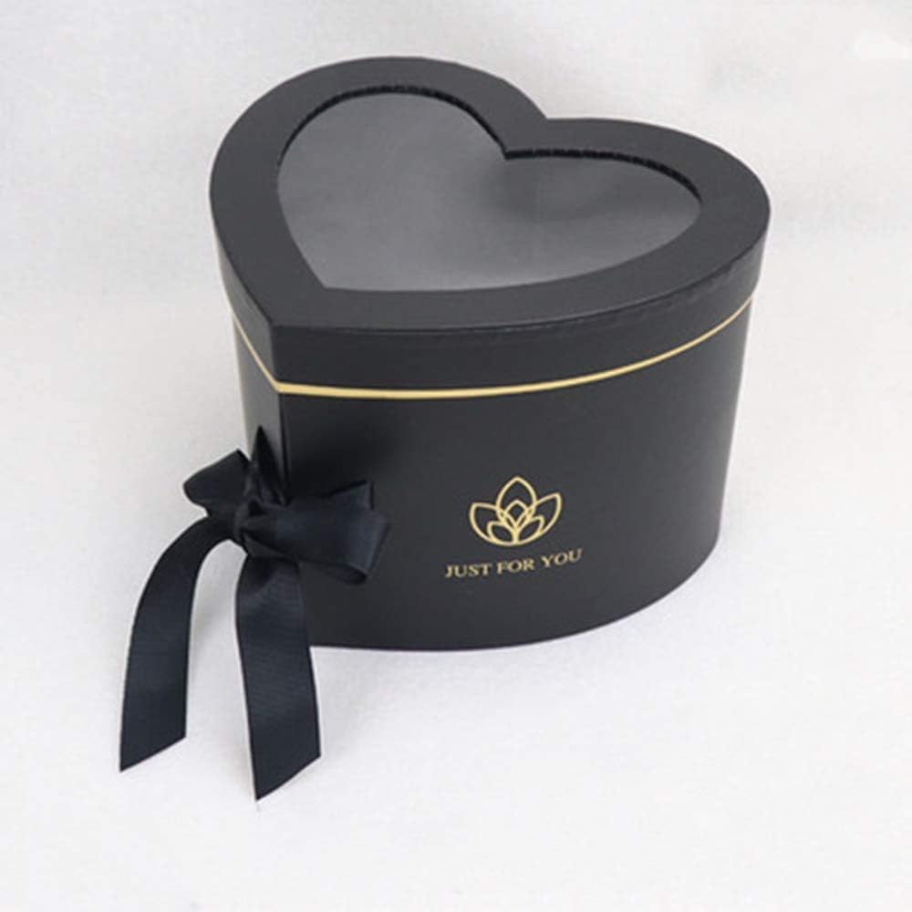 BBJWRAPS – Caja para flores en forma de corazón con tapa para arreglos de lujo, florerías, entregas de regalos, material de cartón piedra de