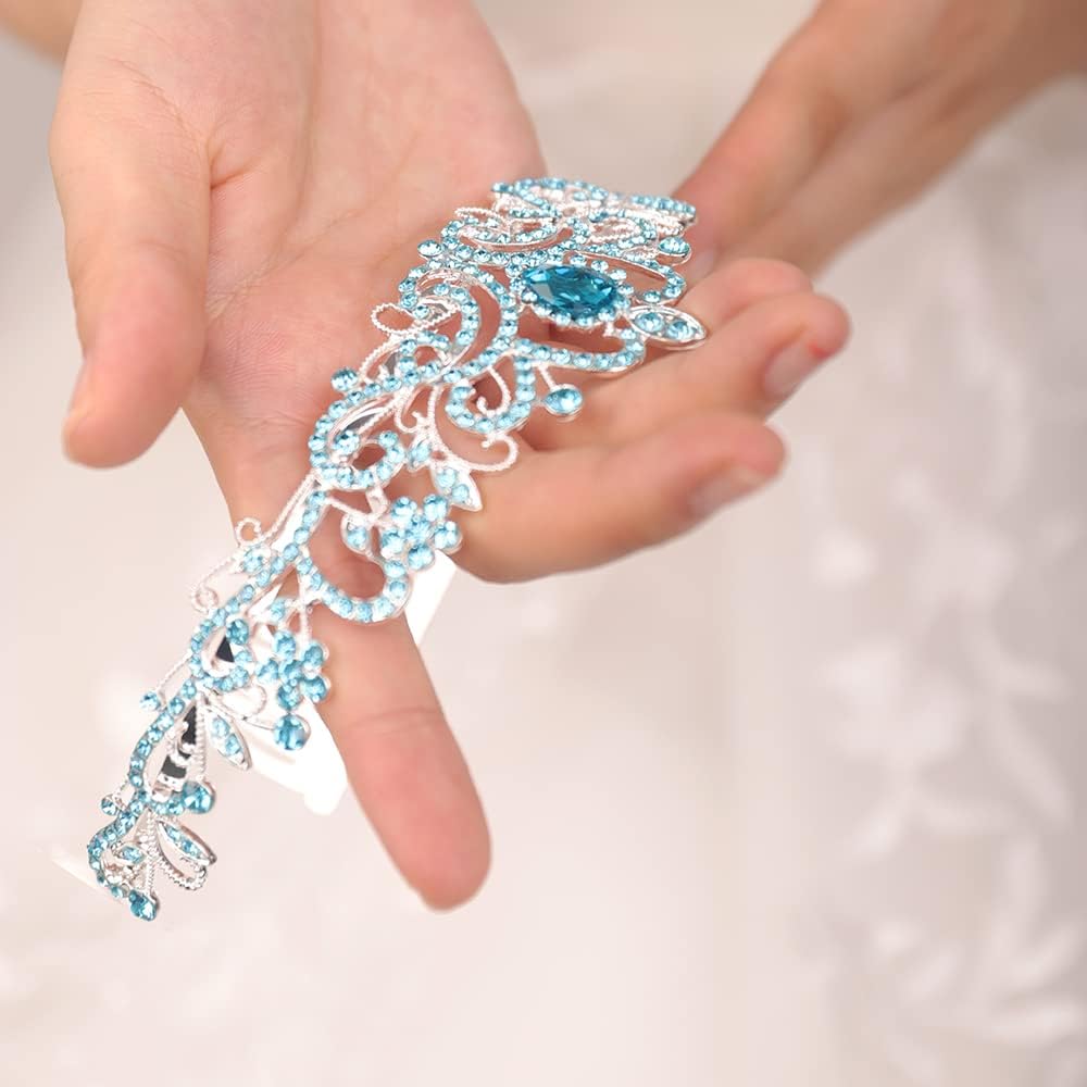 JWICOS Corona de tiara de cristal para mujeres y niñas, elegante corona de princesa con peines, tiaras para mujeres, nupciales, bodas, bailes,