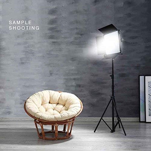 Luz de video LED profesional con soporte en U, puertas de granero y funda de transporte para estudio, Youtube, video, fotografía, iluminación, marco