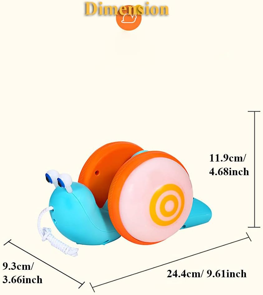 NEXTAKE Caracol, divertido caracol que se arrastra con cuerda, divertido juguete para caminar y aprender, juguete para bebé con música y efecto de