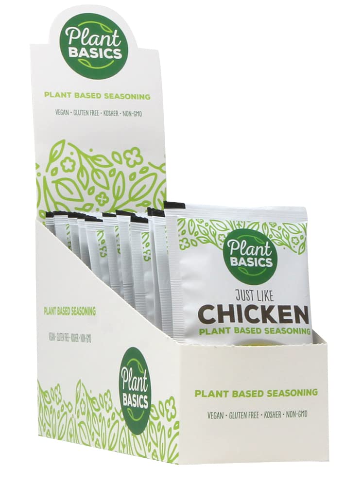 Plant Basics – Condimento a base de plantas, al igual que el pollo, 2 onzas (paquete de 12), vegano, sin gluten, kosher, sin OMG