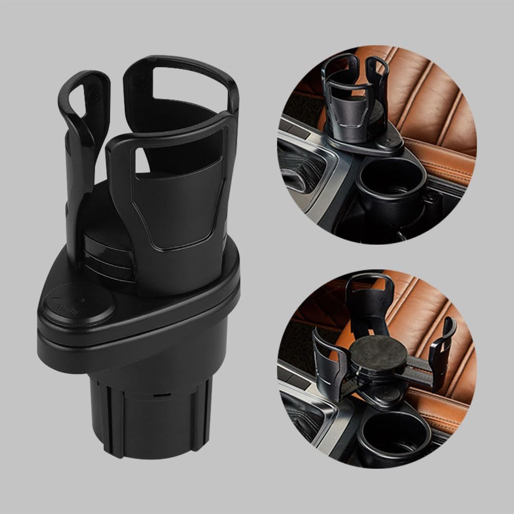 Expansor de portavasos para automóvil, expansor de portavasos grande para automóvil, portavasos multifuncional con base ajustable giratoria de 360,