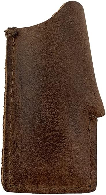 Hide & Drink, Funda protectora para encendedor de cuero rústico hecha a mano (marrón borbon)