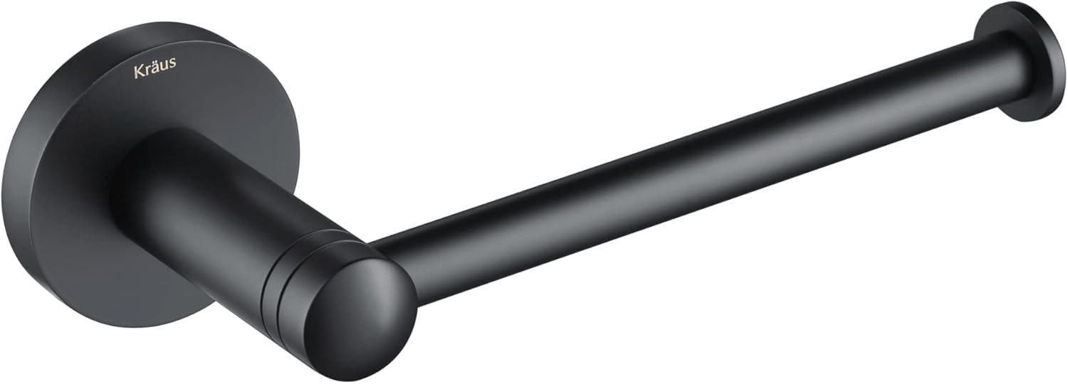 KRAUS Elie KEA-18829MB – Soporte para papel higiénico, acabado negro mate, color negro