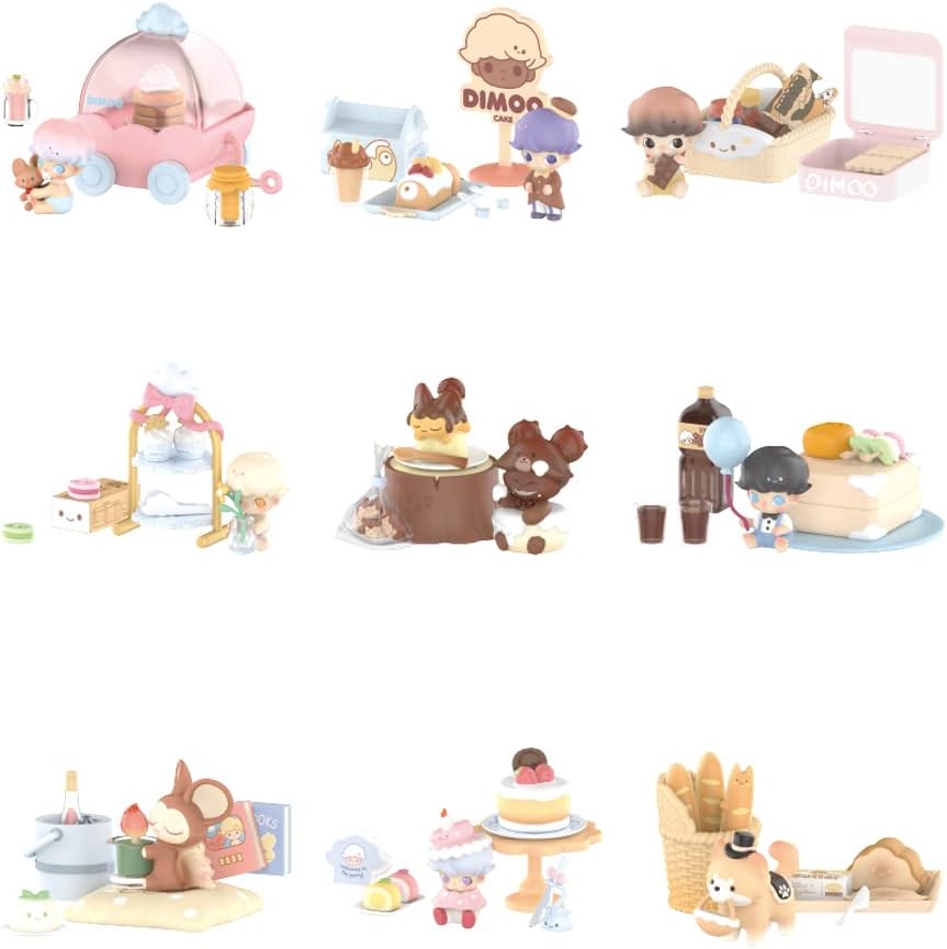 POP MART DIMOO Go on an Outing Together – Figuras de caja ciega, juguetes de diseño aleatorio para decoración moderna del hogar, juego de juguetes