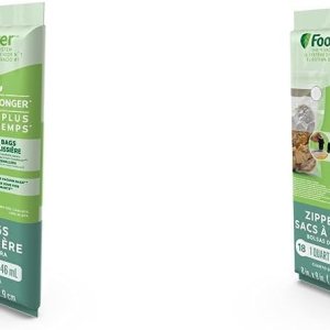 FoodSaver Bolsas con cremallera al vacío de construcción multicapa sin BPA de 1 cuarto de galón, 18 unidades (paquete de 2) FoodSaver Bolsas con cremallera al vacío de construcción multicapa sin BPA de 1 cuarto de galón, 18 unidades (paquete de 2)
