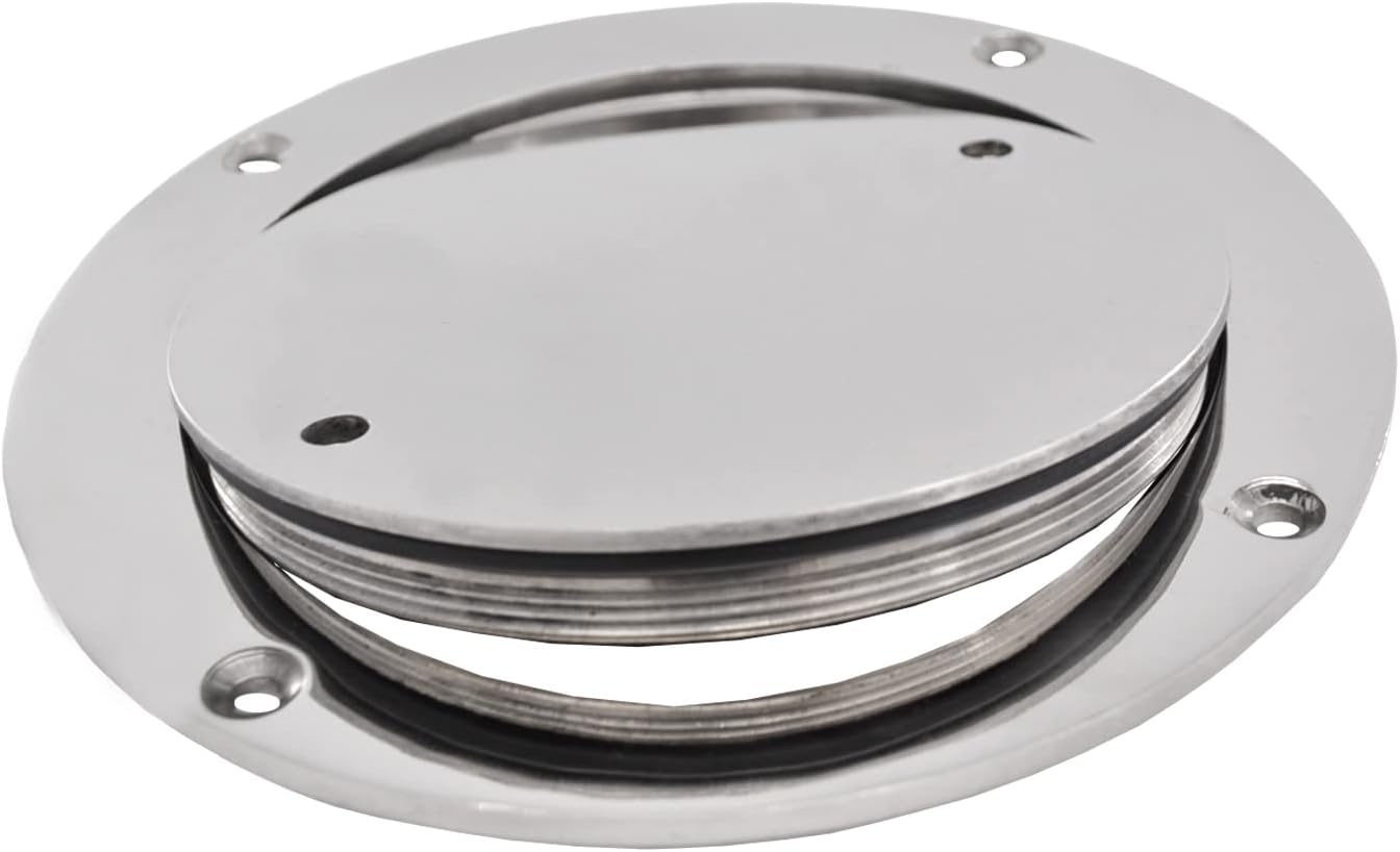 Escotilla de barco de 5 pulgadas 316 de acero inoxidable redonda antideslizante 2 ojos placa de cubierta de escotilla de inspección con cubierta