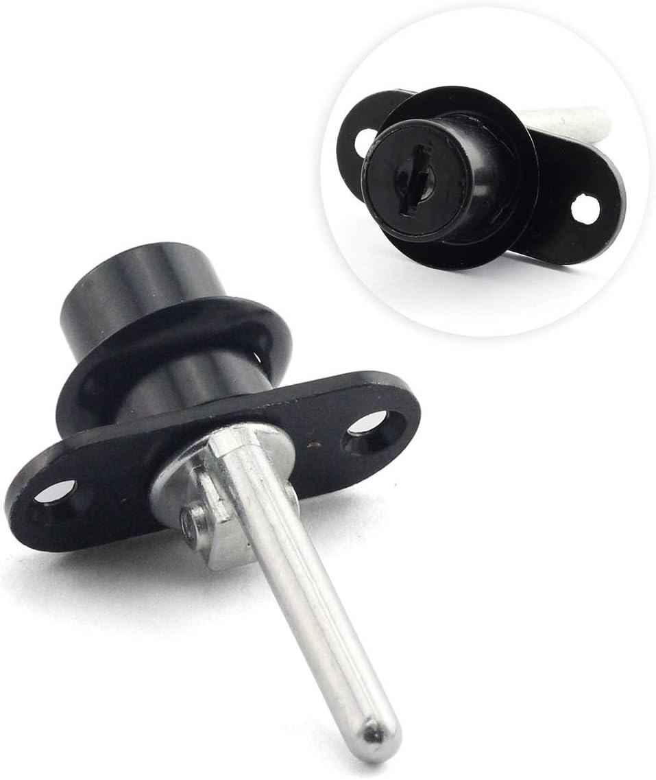 JCBIZ Cerradura de émbolo cilíndrico de 0.63 pulgadas para cajón, armario, escritorio, mesa de oficina, enlace de actividad frontal, herrajes de