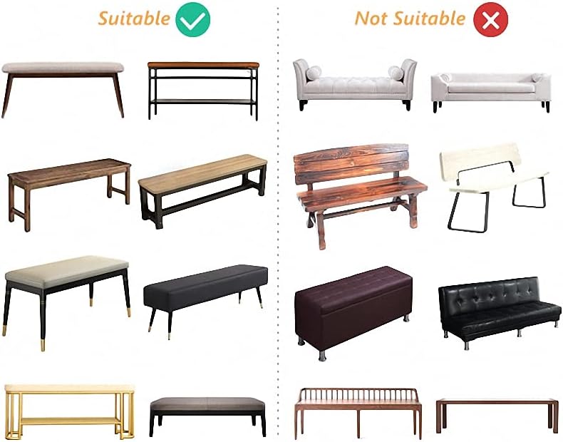 HAOYONG Funda elástica de elastano para asiento de banco de comedor, fundas de cojín rectangulares para banco de piano, protector de muebles para