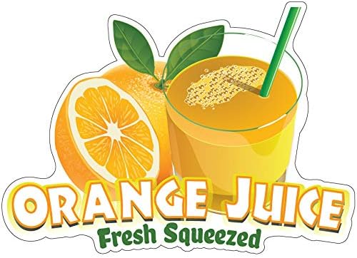 SignMission Adhesivo para camión de comida con soporte de jugo de naranja, tamaño de la calcomanía 12 pulgadas