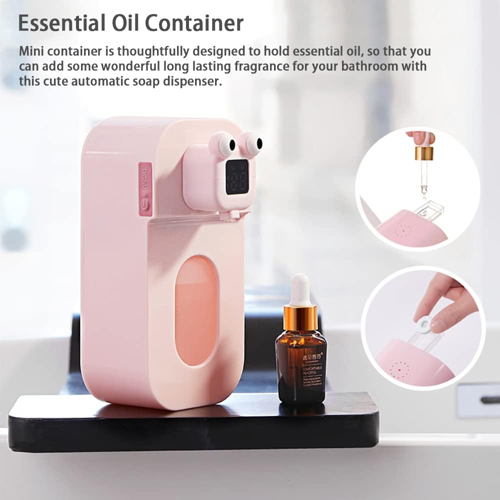 Dispensador automático de jabón para niños, dispensador de jabón espumoso sin contacto de rana verde, impermeable, recargable por USB, dispensador