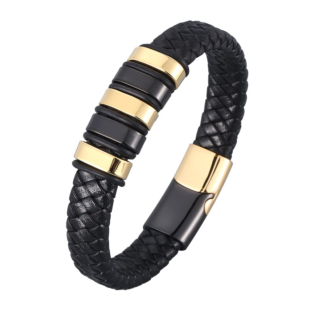 Men’s Handmade Bracelet Fashion and High-end Handmade Braided Leather Bracelet for Men,Handmade Braided Rope Wristband Bracelet Gift for Son